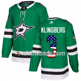 Dallas Stars Trikot John Klingberg 3 Adidas 2017-2018 Kelly Grün USA Flag Fashion Authentic - Herren